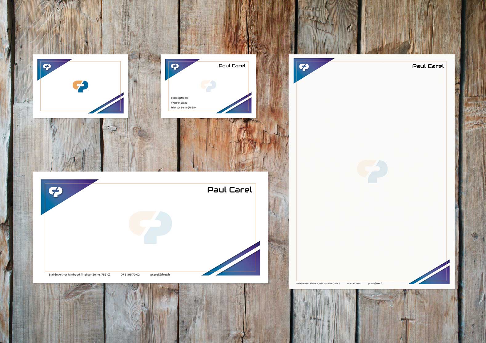 Papéterie dérivée de mon logo